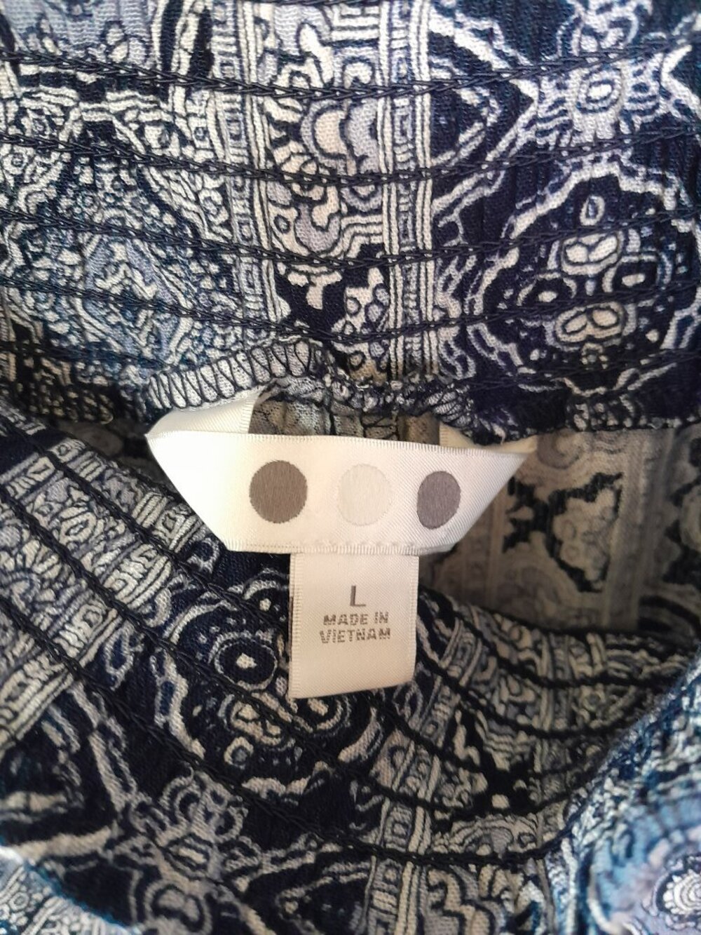 Three Dots Boho Pull On Wide Leg Flowy Blue Casual Rayon Pants Size Large - Picture 8 of 9
